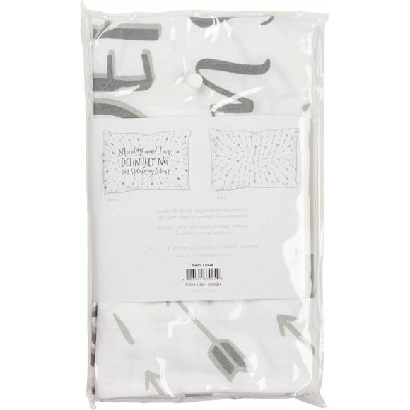 Cotton Sateen Pillowcase Set With Monday Quote Primitives By Kathy Standard Size - Picture 3 of 3